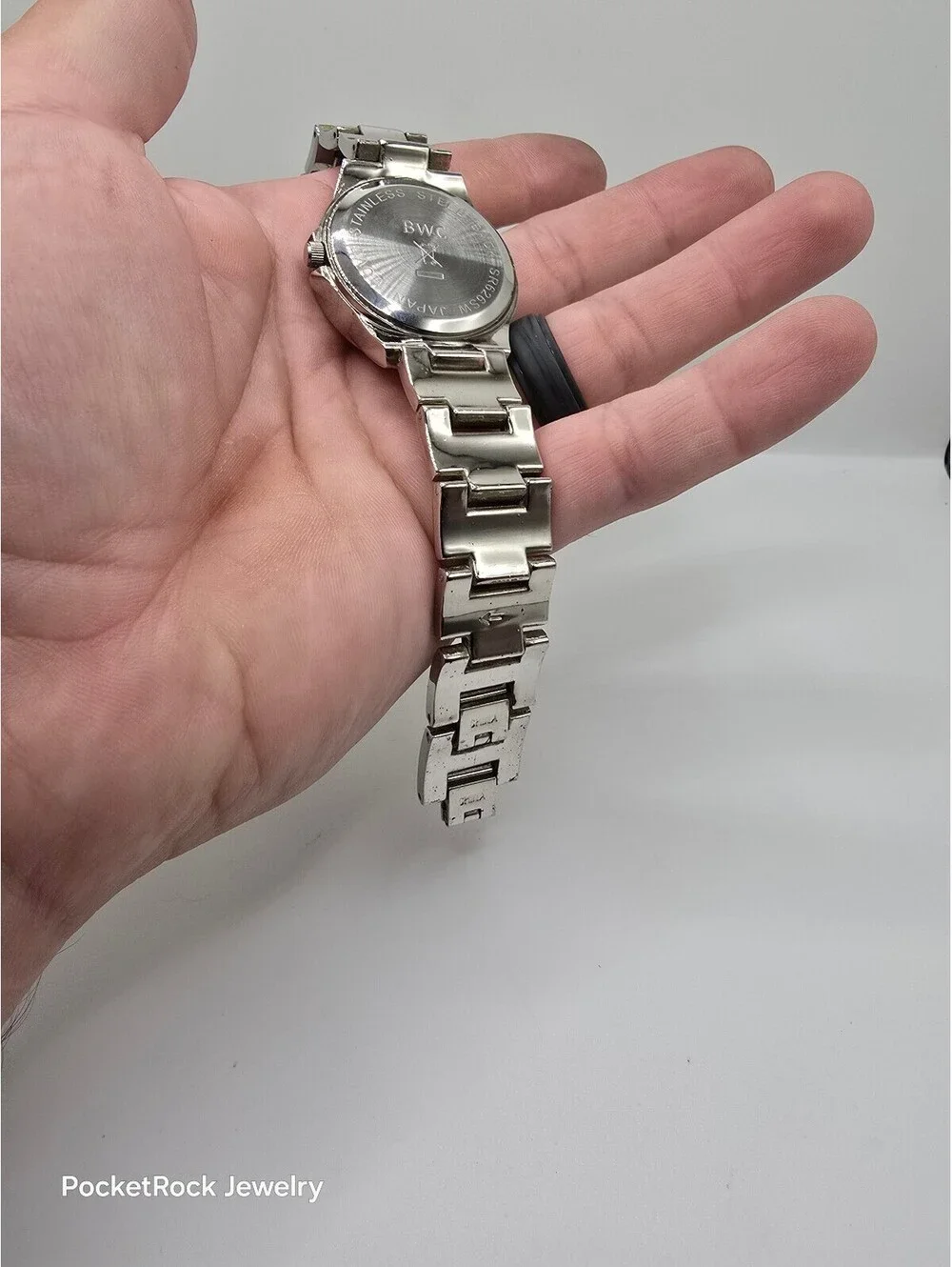 BWC Women’s Quartz Analog Watch White Dial Diamond Accent Silver Bracelet